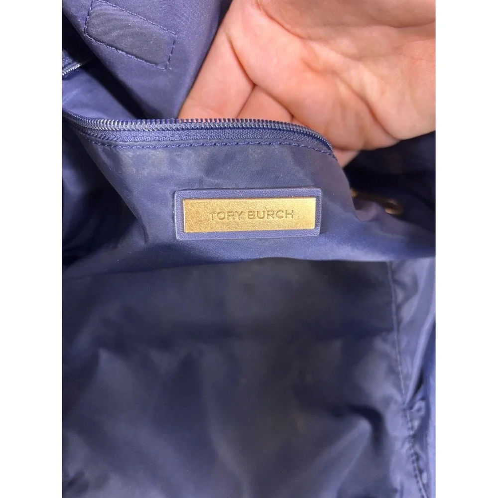 Tory Burch Ella Tote Bag L Blue Womens large